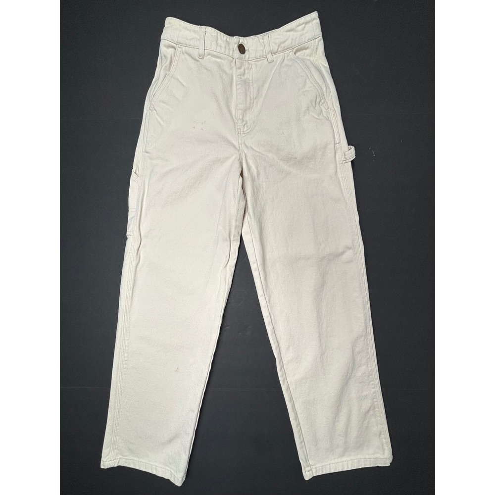 Billabong Collet Carpenter Cream Pants‎ Womens 25 26X29 Wide Leg Tapered Utility